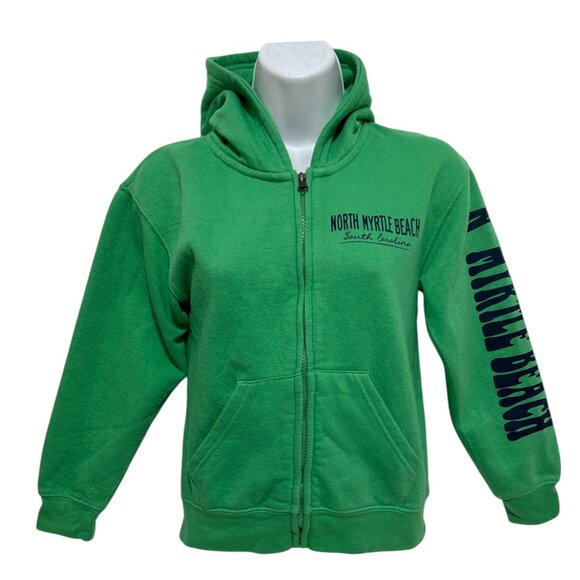 Pacific Co. Other - Pacific Co North Myrtle Beach Green Zip-Up Hoodie Kids Medium Kelly Green Preppy
